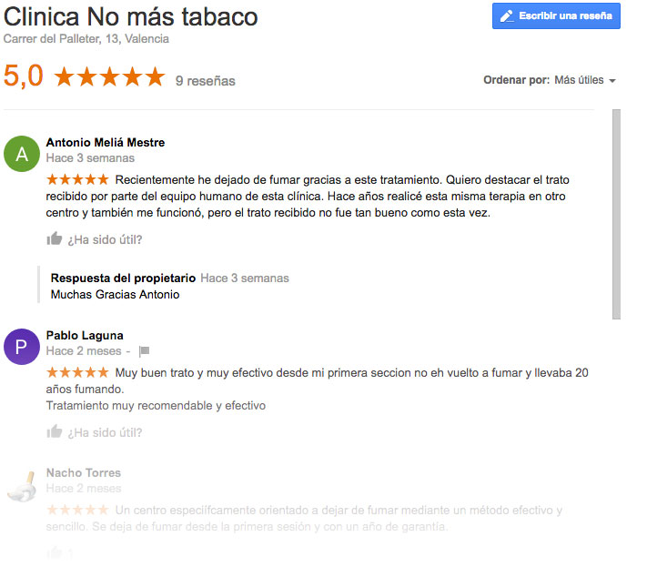 Mira nuestras valoraciones en Google Maps